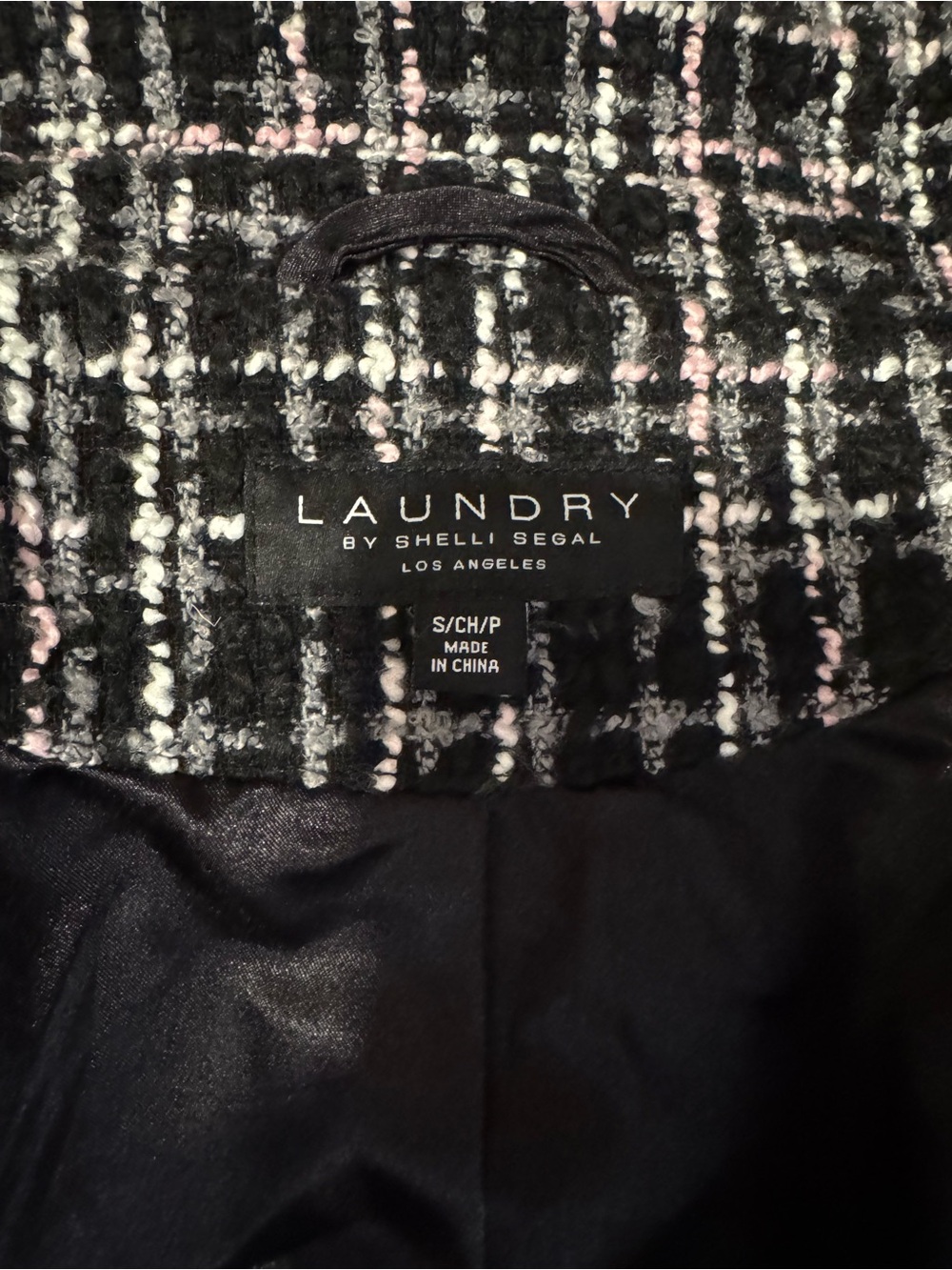 Laundry by Shelli Segal Women's Black & White Tweed Coat